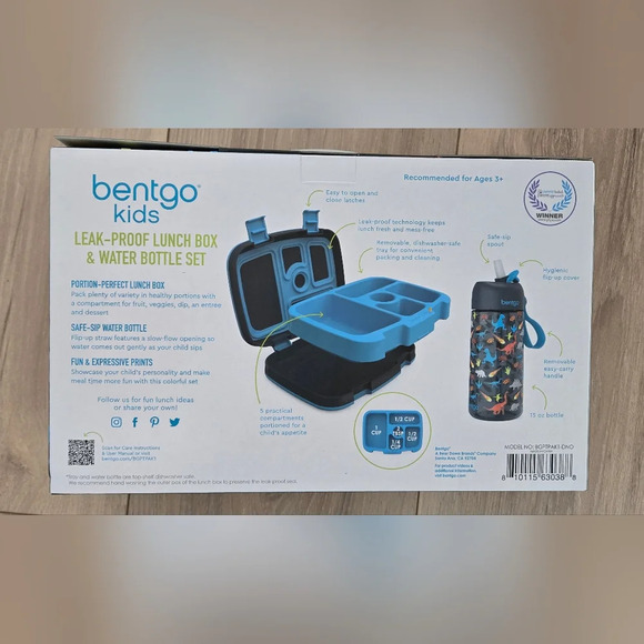 C-NIB Bentgo kids dinosaur lunchbox & water bottle - Picture 2 of 2
